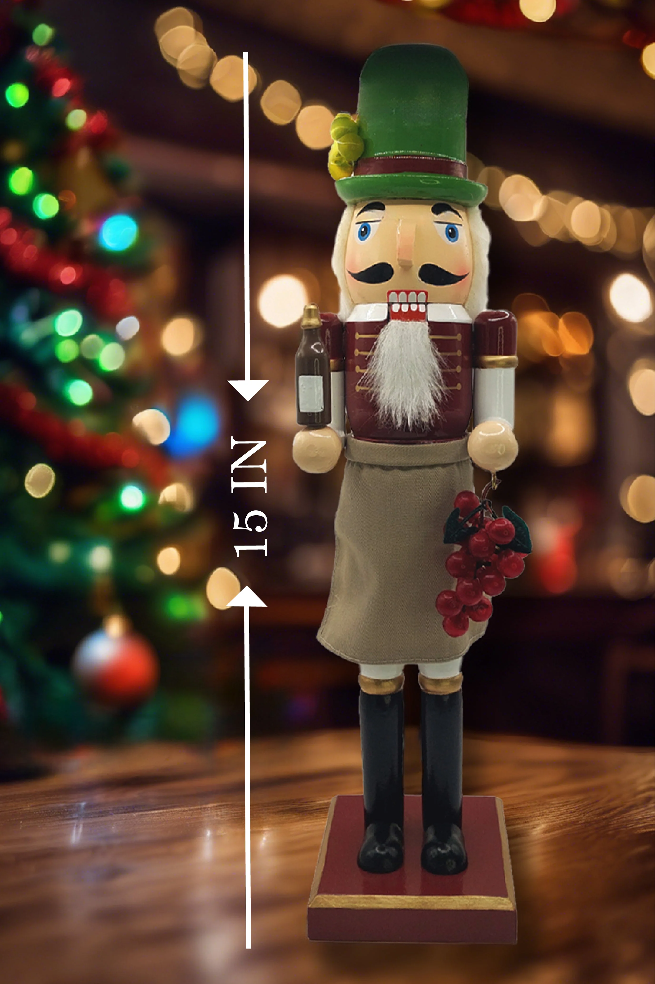 Christmas Nutcracker. Wizardi Classic Wooden Festive Decoration F07M14-20-N01850A - Image 3