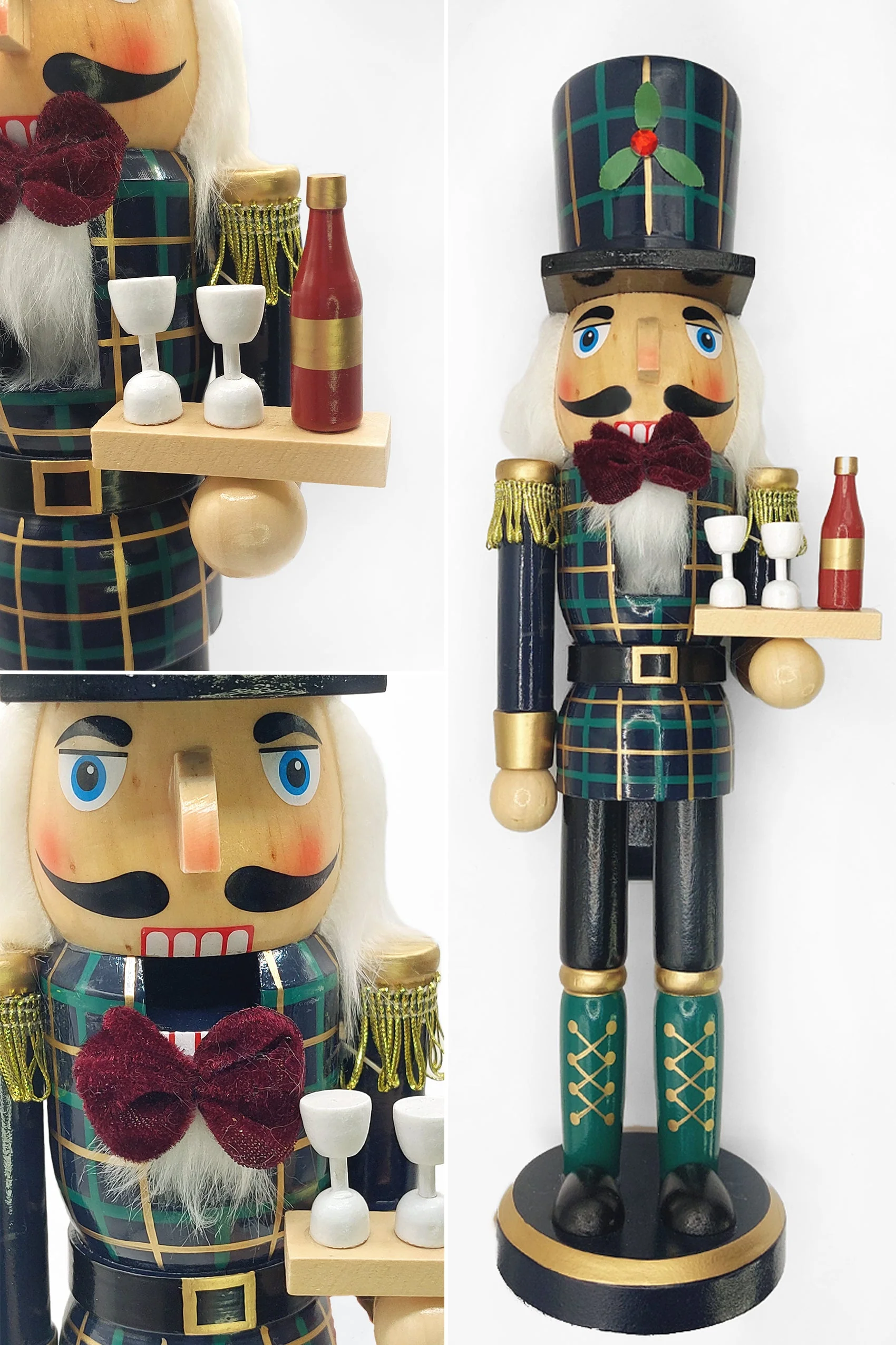 Christmas Nutcracker. Wizardi Classic Wooden Festive Decoration F07M14-20-N01850C - Image 2