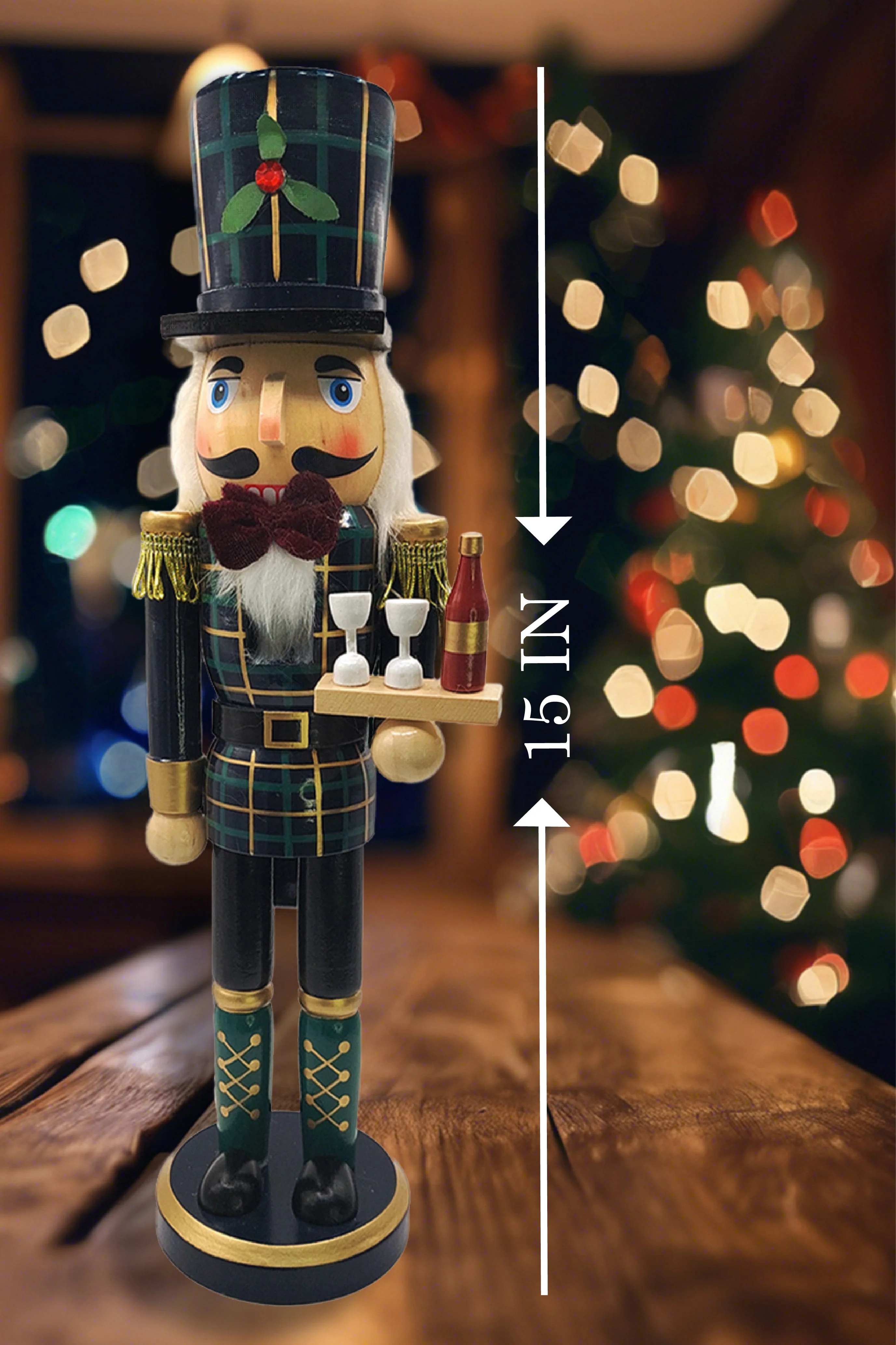 Christmas Nutcracker. Wizardi Classic Wooden Festive Decoration F07M14-20-N01850C - Image 3