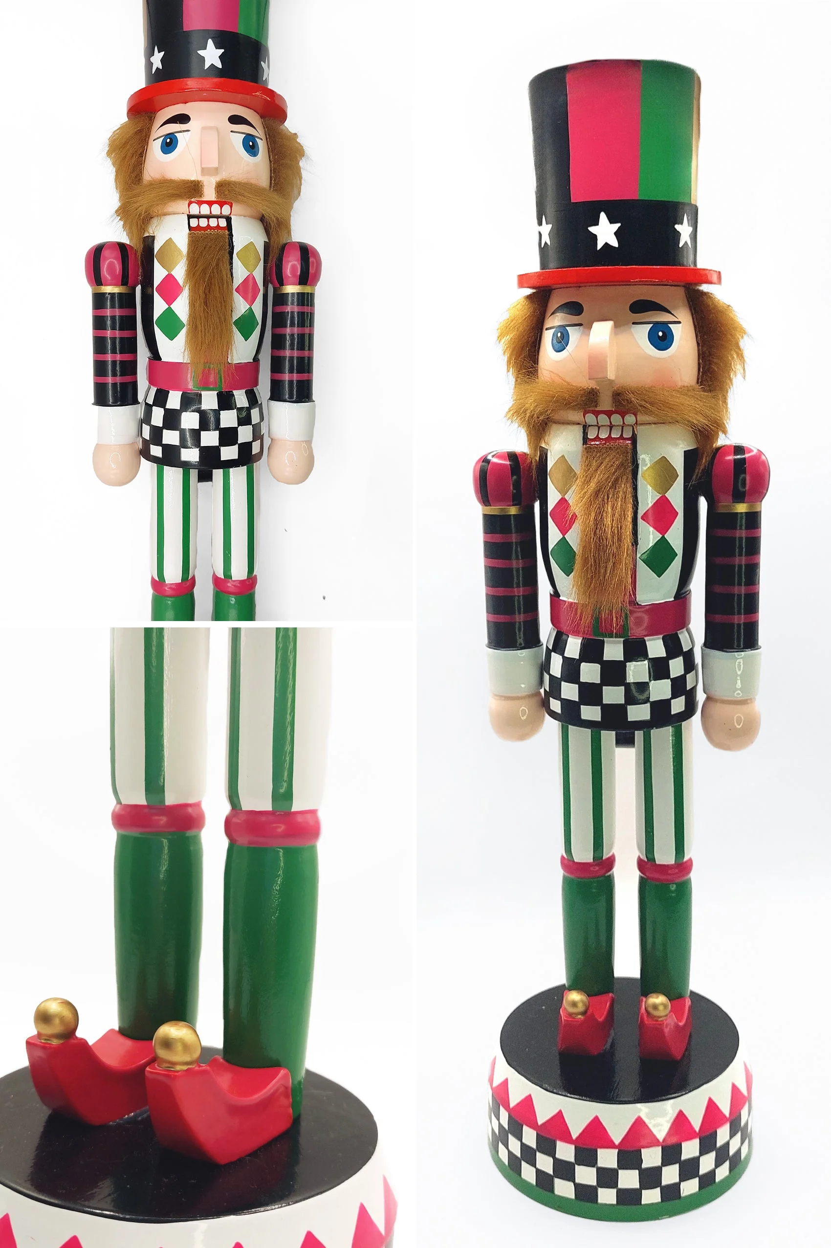 Christmas Nutcracker. Wizardi Classic Wooden Festive Decoration F07M14-37-N01833A - Image 2