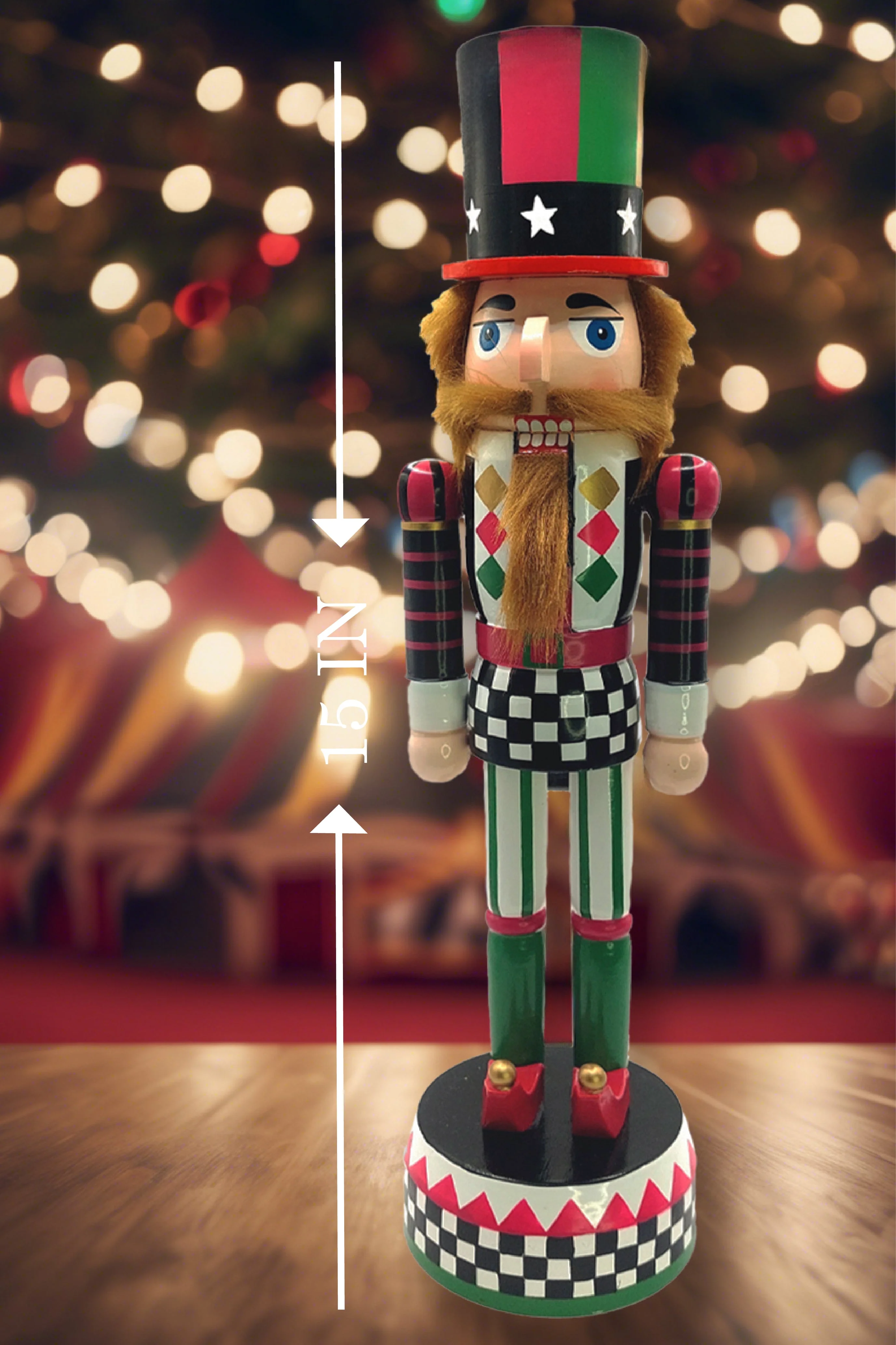 Christmas Nutcracker. Wizardi Classic Wooden Festive Decoration F07M14-37-N01833A - Image 3