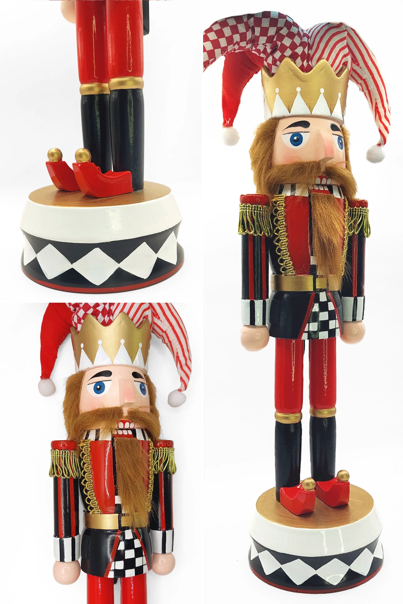 Christmas Nutcracker. Wizardi Classic Wooden Festive Decoration F07M14-37-N01833B - Image 2