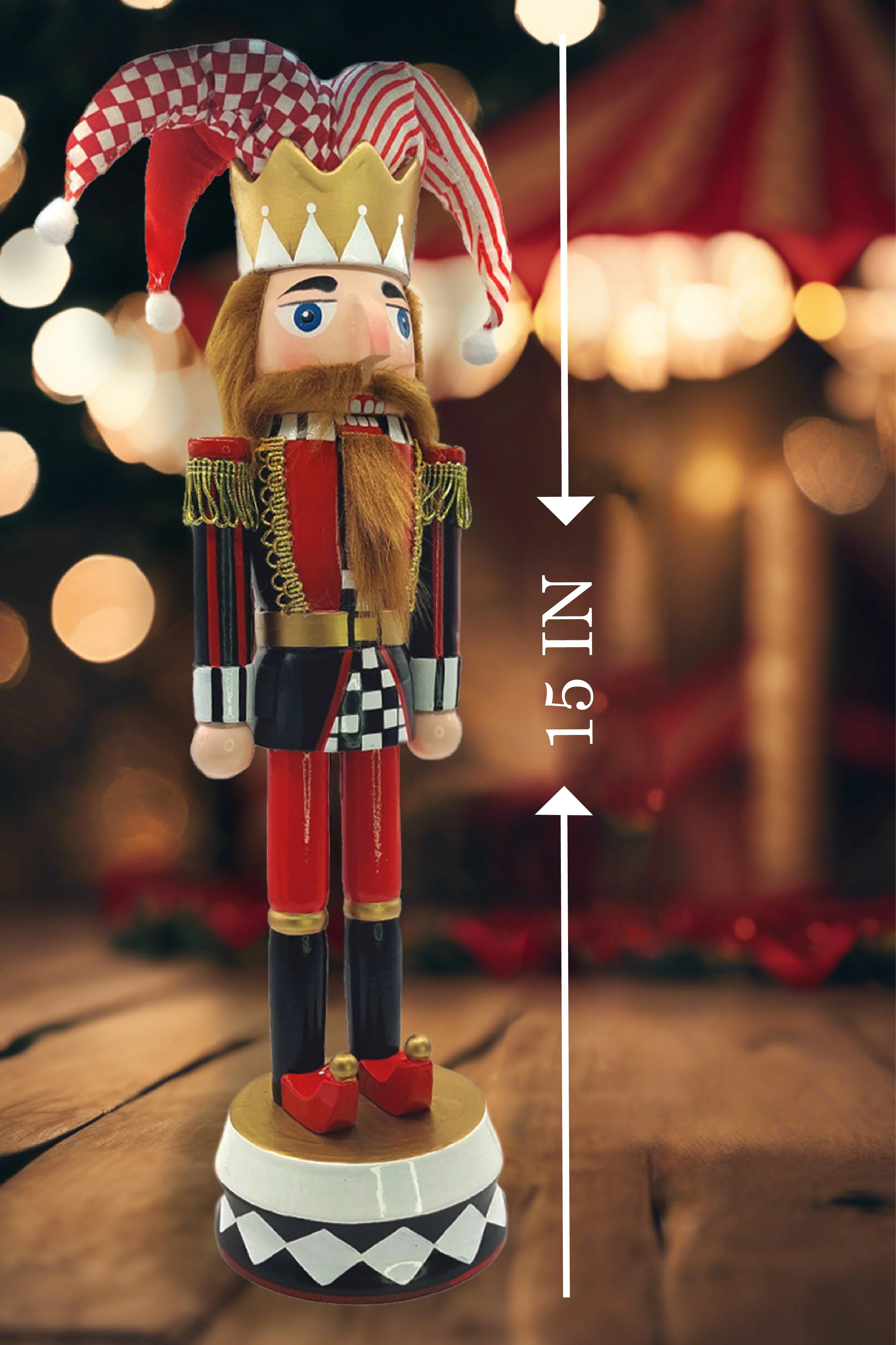 Christmas Nutcracker. Wizardi Classic Wooden Festive Decoration F07M14-37-N01833B - Image 3