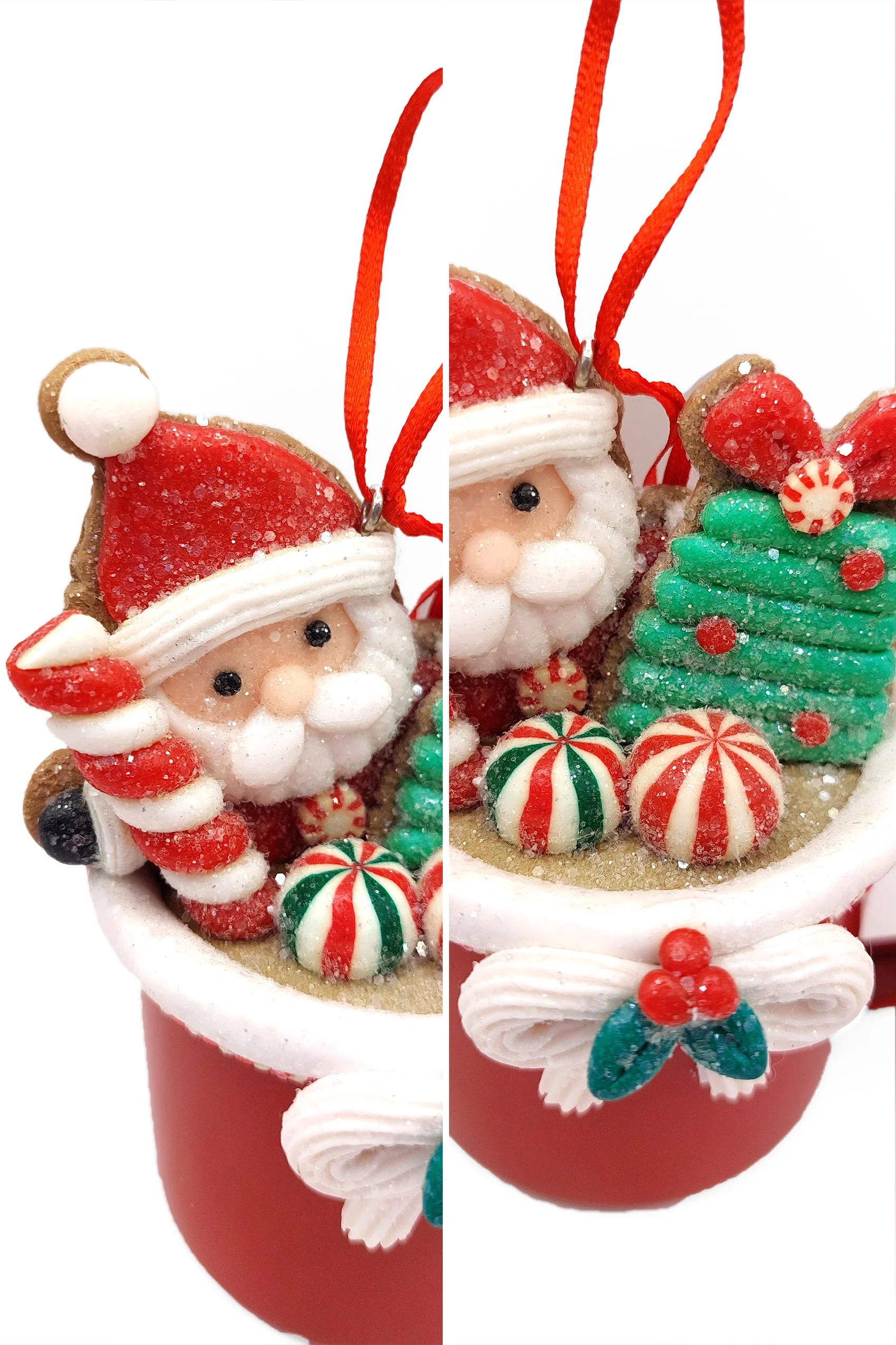Christmas Ornament - Cup with Gingerbread Man. Wizardi Festive Decoration F07-N2-19-DAA101A - Image 4