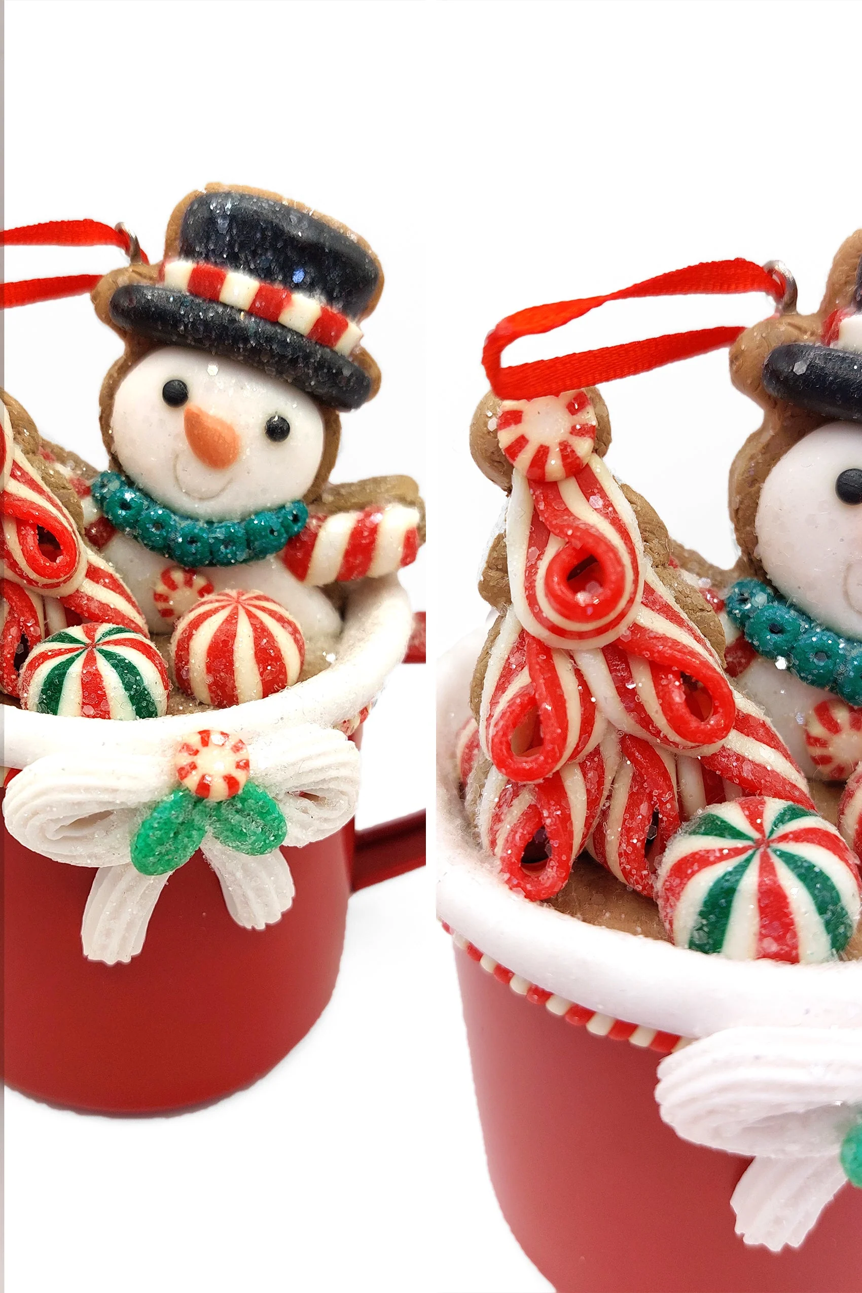Christmas Ornament - Cup with Snowman. Wizardi Festive Decoration F07-N2-19-DAA101B - Image 3