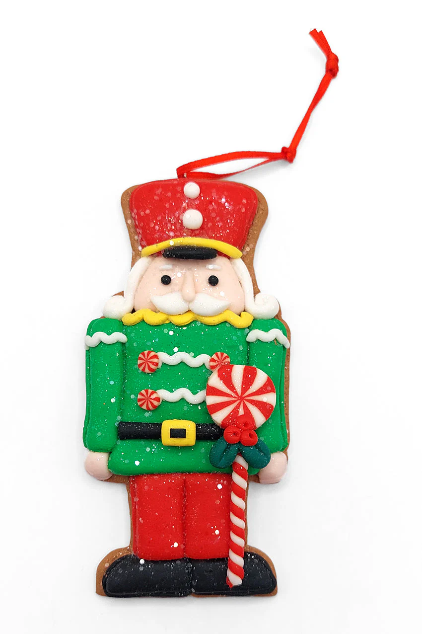 Christmas Ornament - Gingerbread Green Soldier. Wizardi Festive Decoration F07-N2-4-A2584C - Image 2