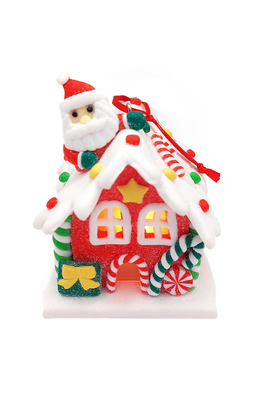 Christmas Ornament - Gingerbread Snow House with Santa. Wizardi Festive Decoration F07-N2-18-EE403A - Image 2