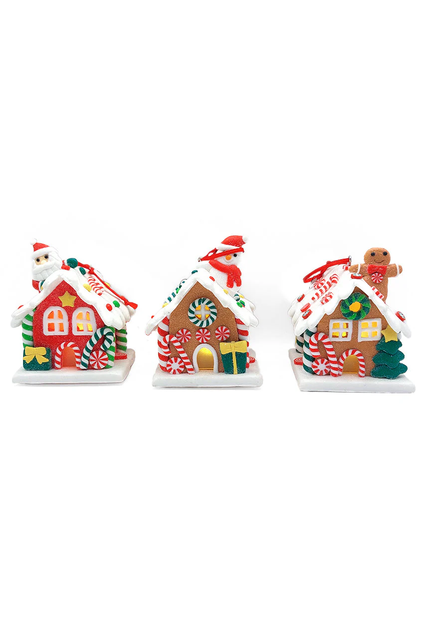 Christmas Ornament - Gingerbread Snow House with Santa. Wizardi Festive Decoration F07-N2-18-EE403A - Image 3