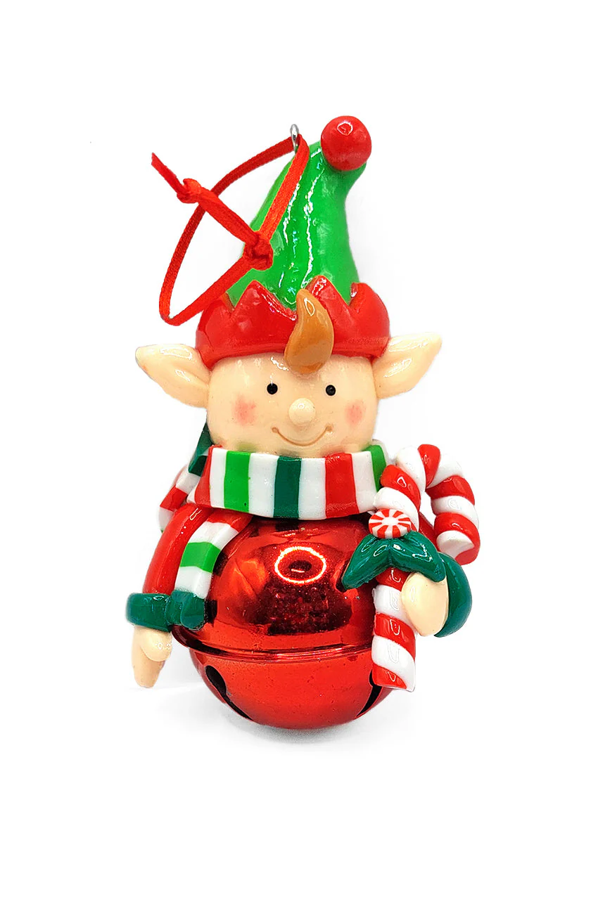 Christmas Ornament - Glossy Gingerbread Elf with Candy Cane. Wizardi Festive Decoration F07-N2-17-E2506B - Image 2