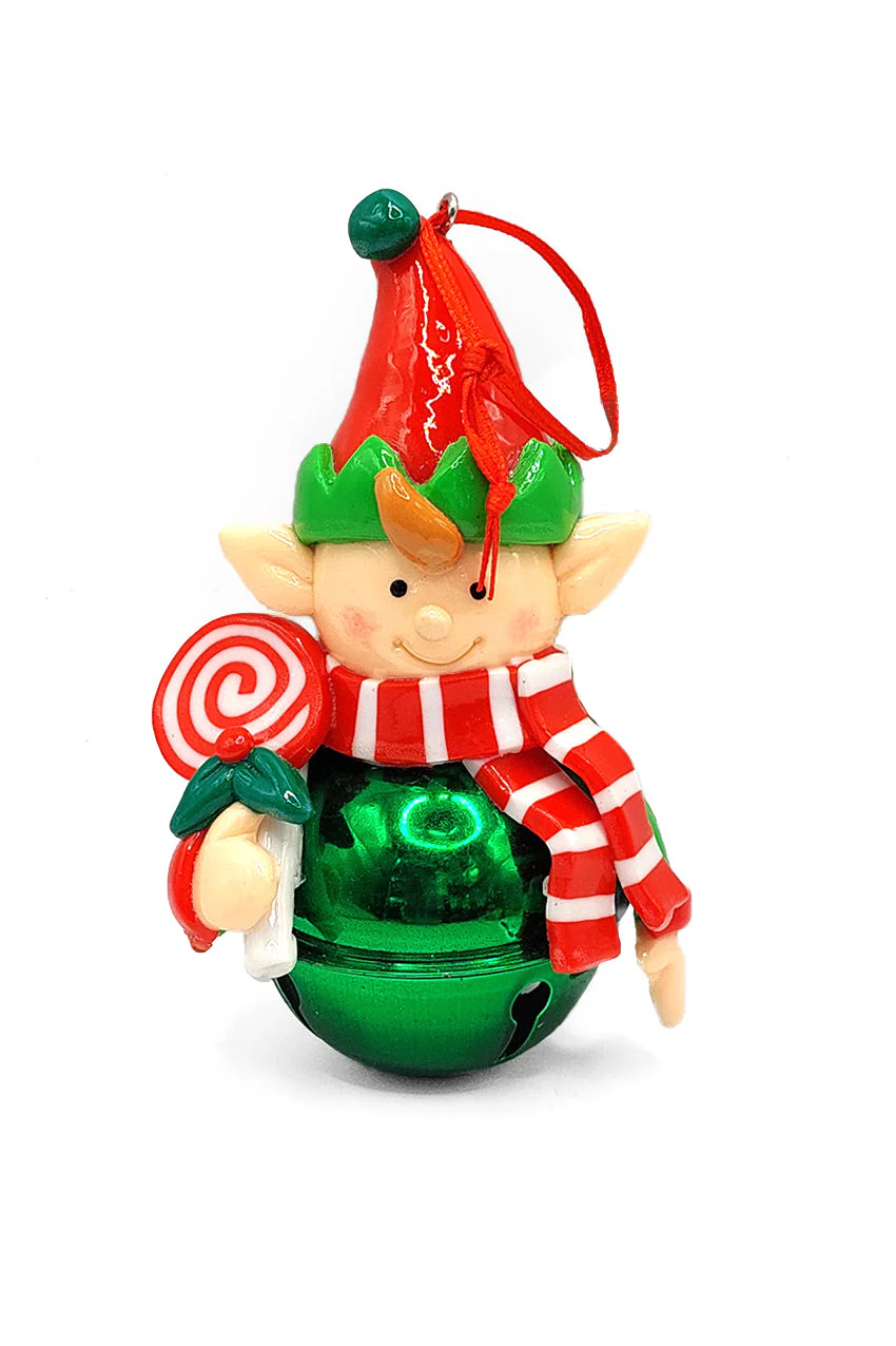 Christmas Ornament - Glossy Gingerbread Elf with Lollipop. Wizardi Festive Decoration F07-N2-17-E2506A - Image 2