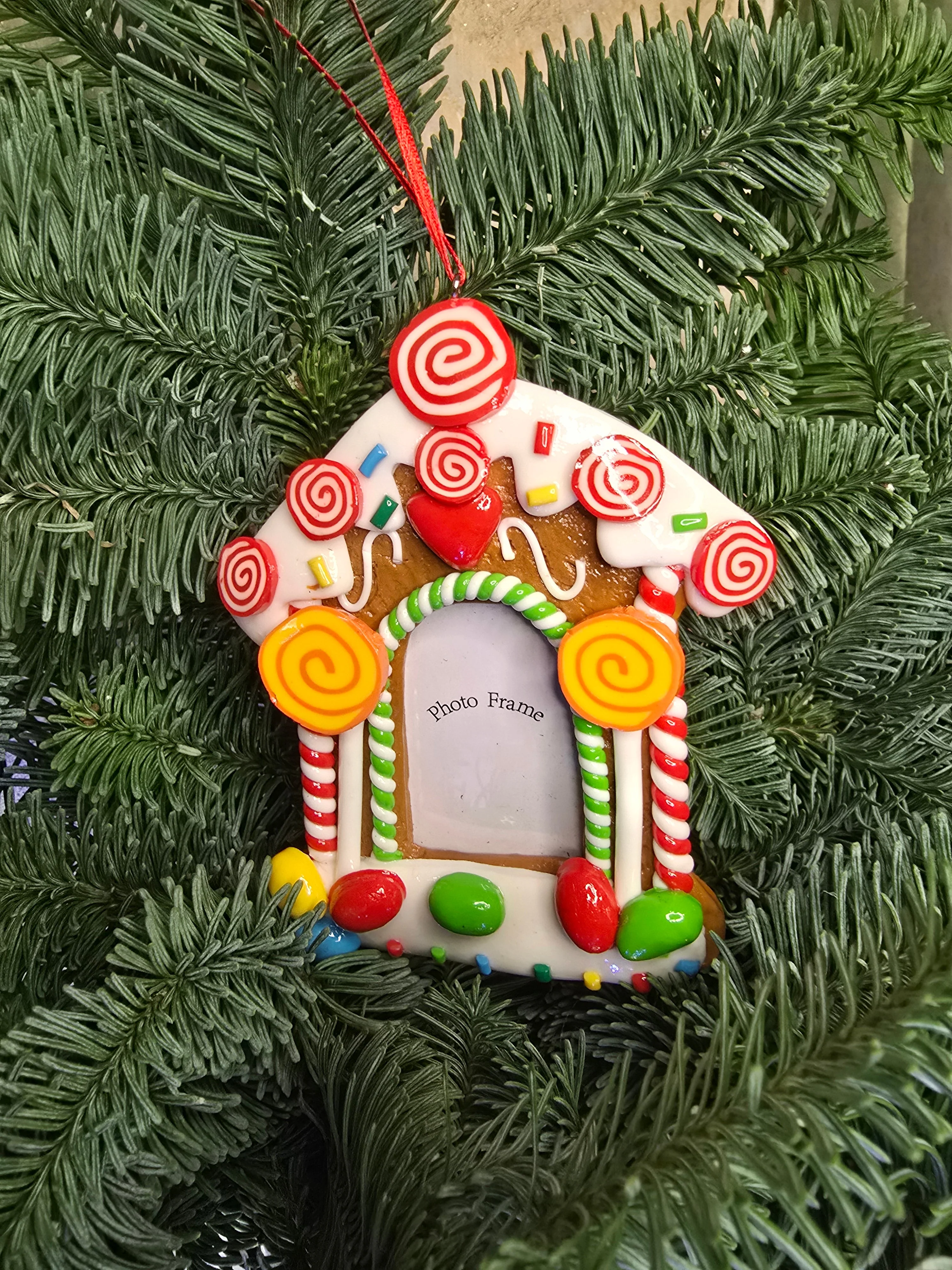 Christmas Ornament - Glossy Gingerbread Gingerbread House Frame. Wizardi Festive Decoration F07-N2-8-SEE200A - Image 3