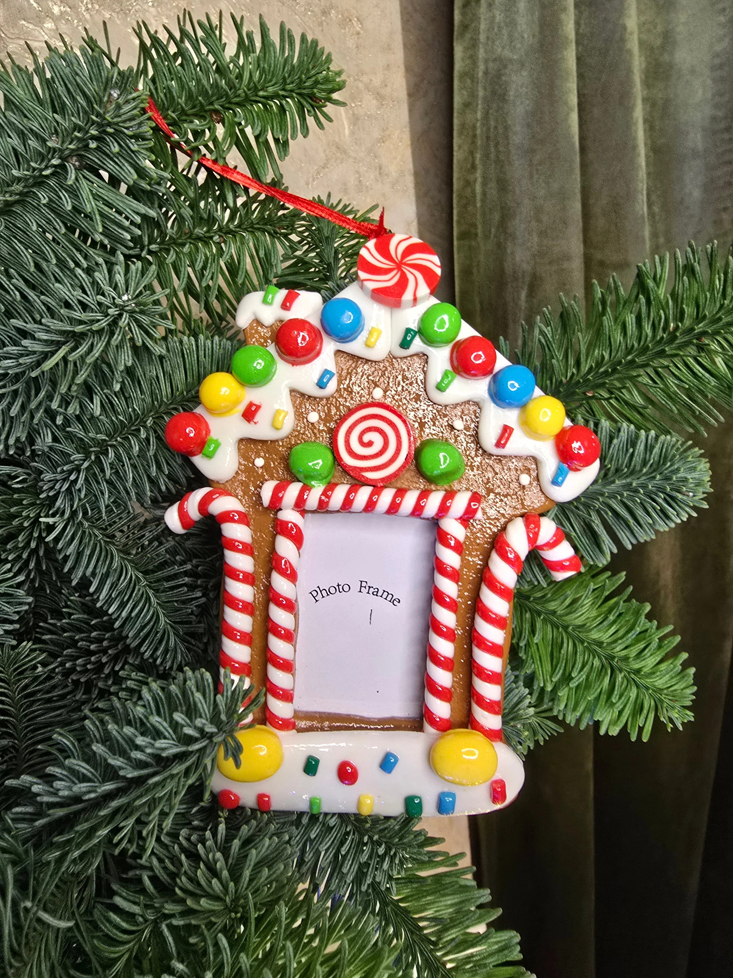Christmas Ornament - Glossy Gingerbread Gingerbread House Frame. Wizardi Festive Decoration F07-N2-8-SEE200C - Image 3