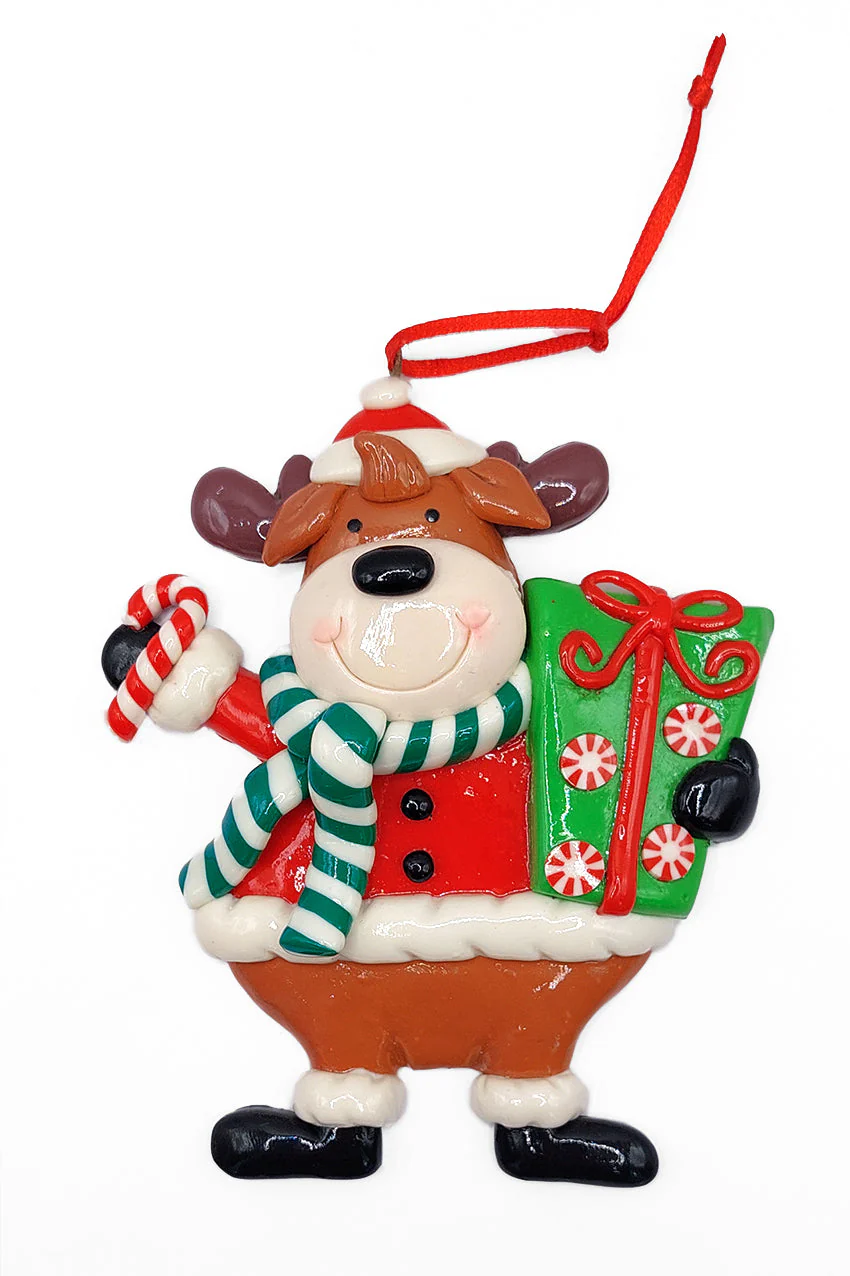 Christmas Ornament - Glossy Gingerbread Reindeer. Wizardi Festive Decoration F07-N2-13-SEE203C - Image 2