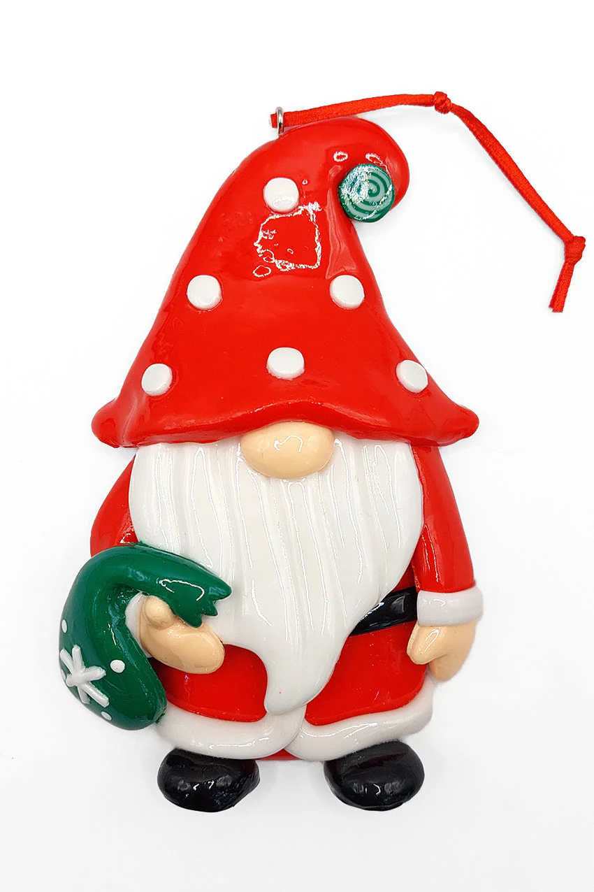 Christmas Ornament Glossy Gingerbread Santa with Bag. Wizardi Festive Decoration F07-N2-7-E2511B - Image 2