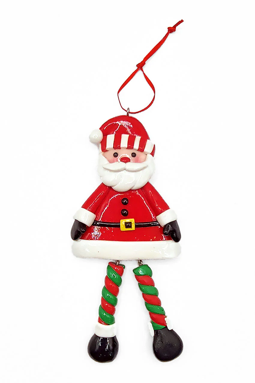 Christmas Ornament - Glossy Gingerbread Santa with Dangling Legs. Wizardi Festive Decoration F07-N2-9-SAA202A - Image 2