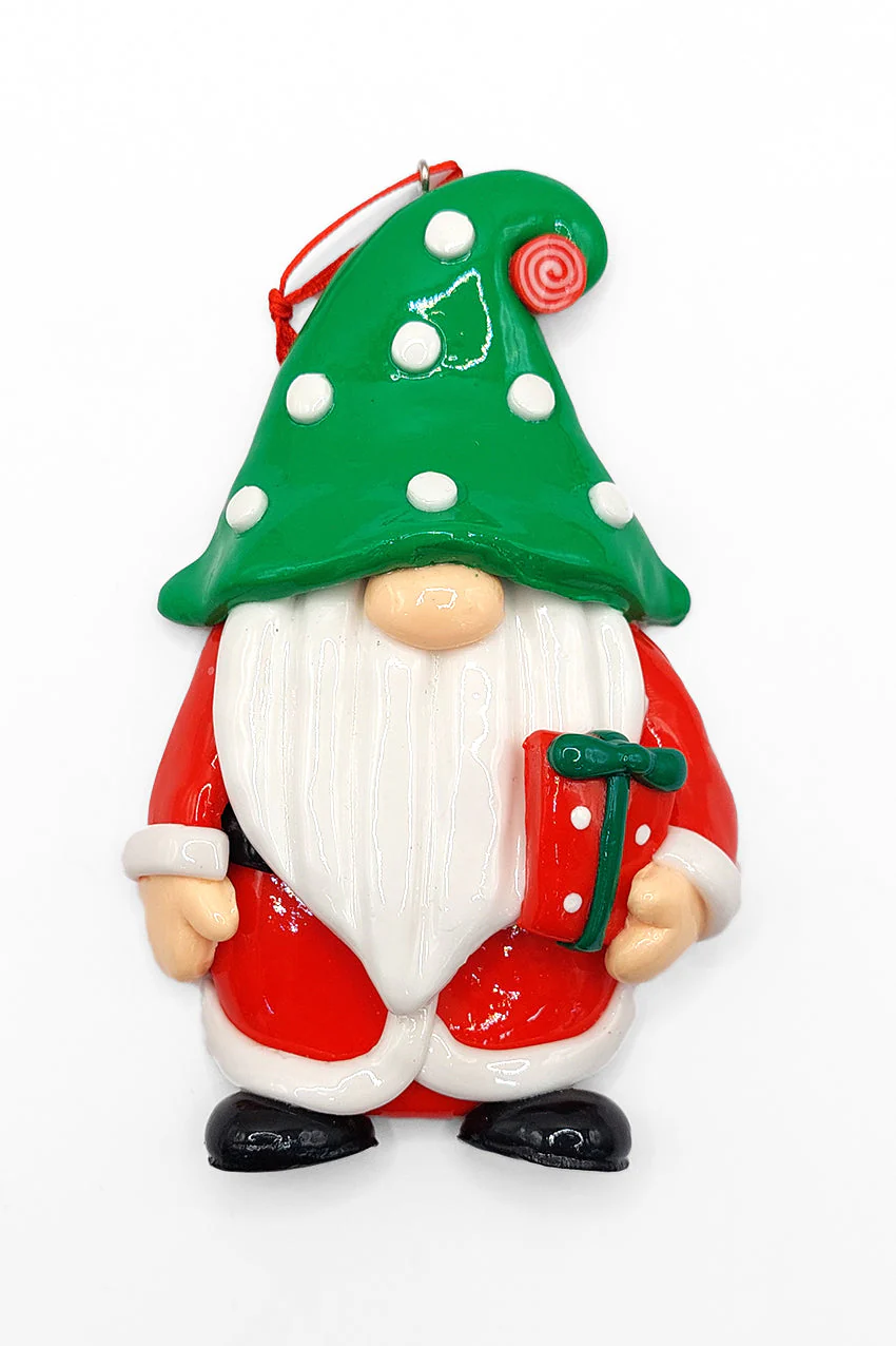 Christmas Ornament Glossy Gingerbread Santa with Wrapped Gift. Wizardi Festive Decoration F07-N2-7-E2511C - Image 2
