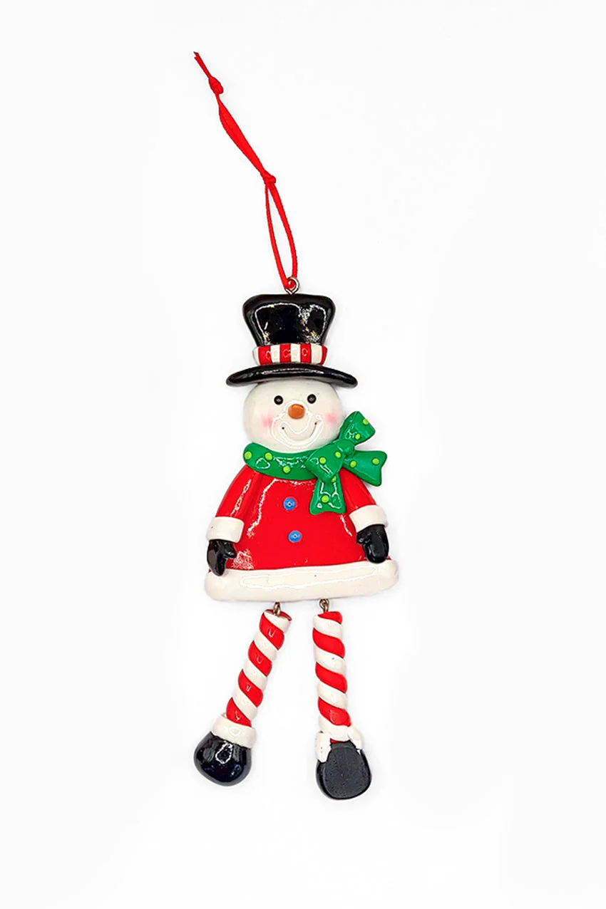Christmas Ornament - Glossy Gingerbread Snowman with Dangling Legs. Wizardi Festive Decoration F07-N2-9-SAA202B - Image 2