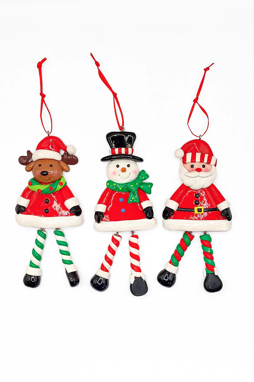 Christmas Ornament - Glossy Gingerbread Snowman with Dangling Legs. Wizardi Festive Decoration F07-N2-9-SAA202B - Image 3
