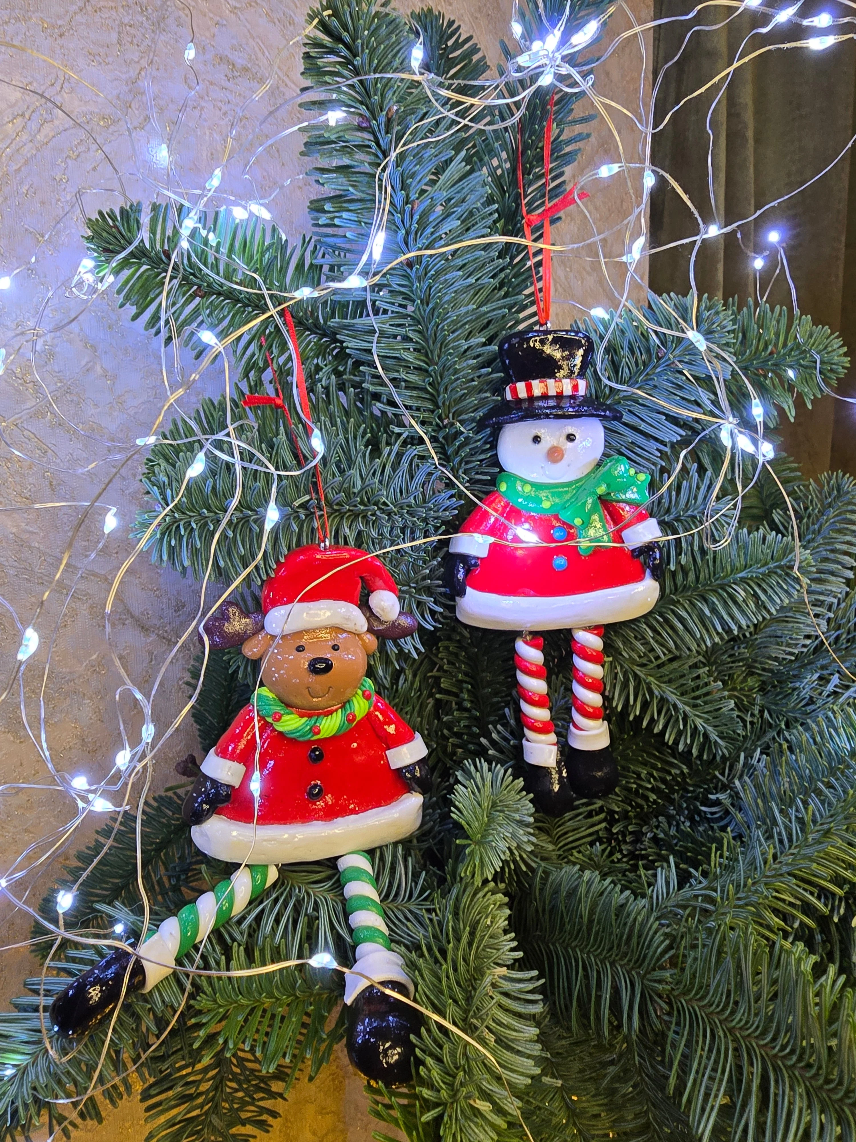 Christmas Ornament - Glossy Gingerbread Snowman with Dangling Legs. Wizardi Festive Decoration F07-N2-9-SAA202B - Image 5