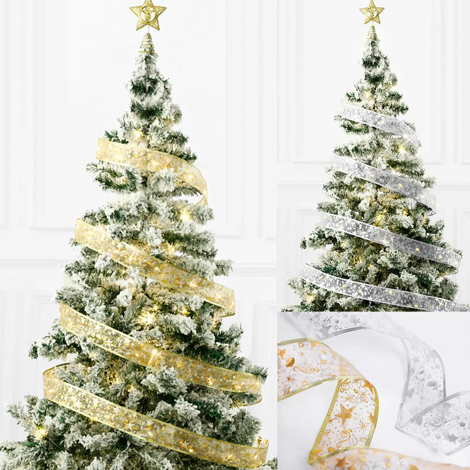 Christmas Ribbon Bow Tie with Fairy Lights for Holiday Decor - Image 11