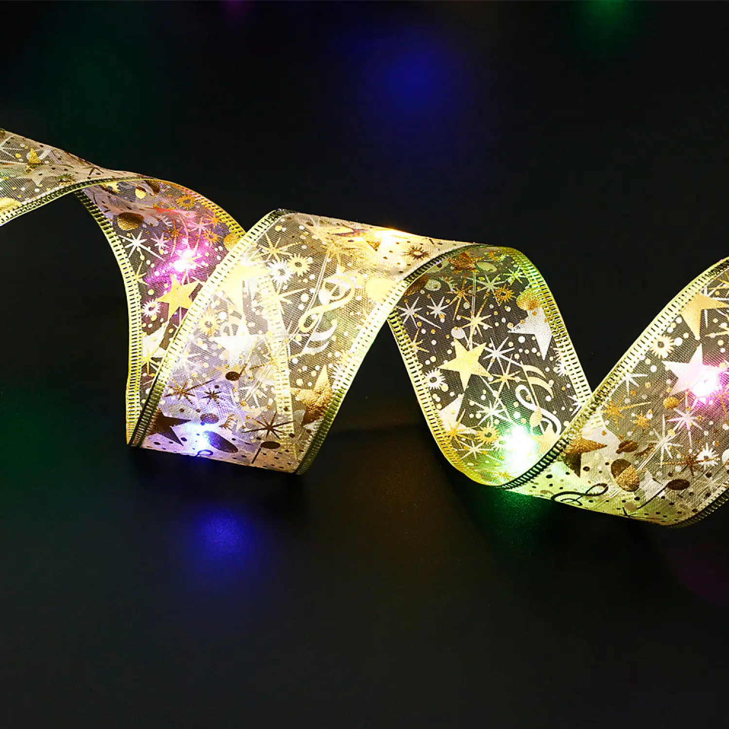 Christmas Ribbon Bow Tie with Fairy Lights for Holiday Decor - Image 7