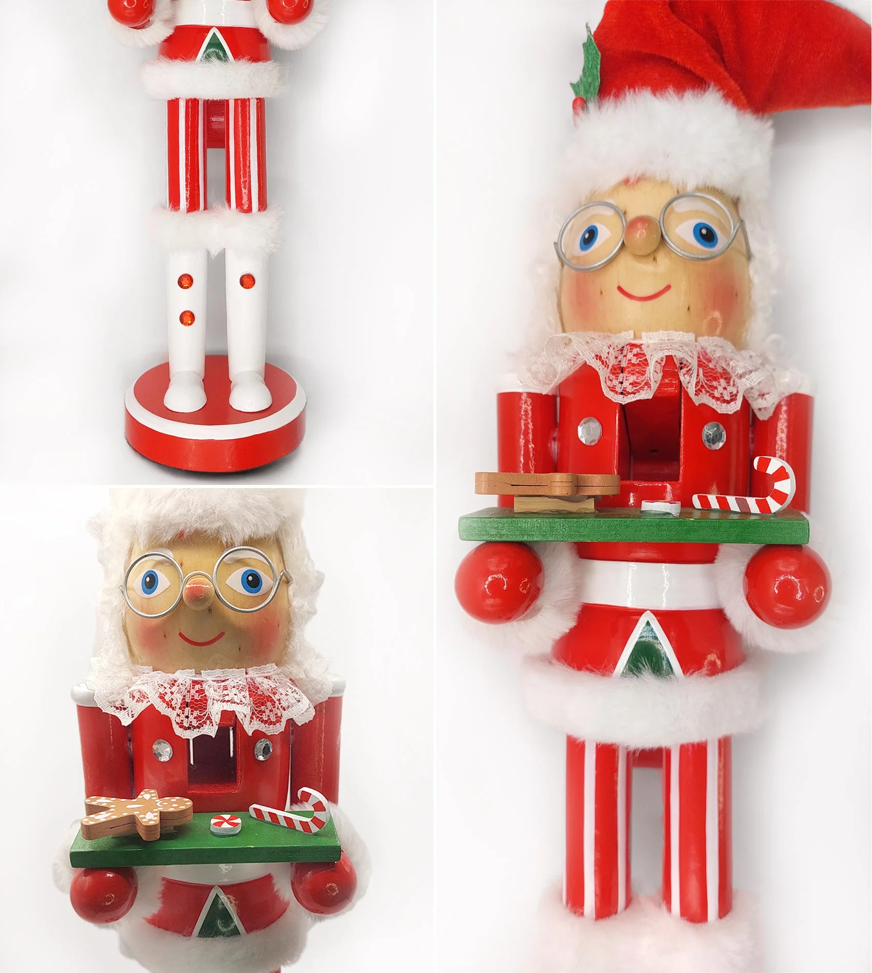 Christmas Santa Nutcracker. Wizardi Classic Wooden Festive Decoration F07M6-6 Gnom - Image 2