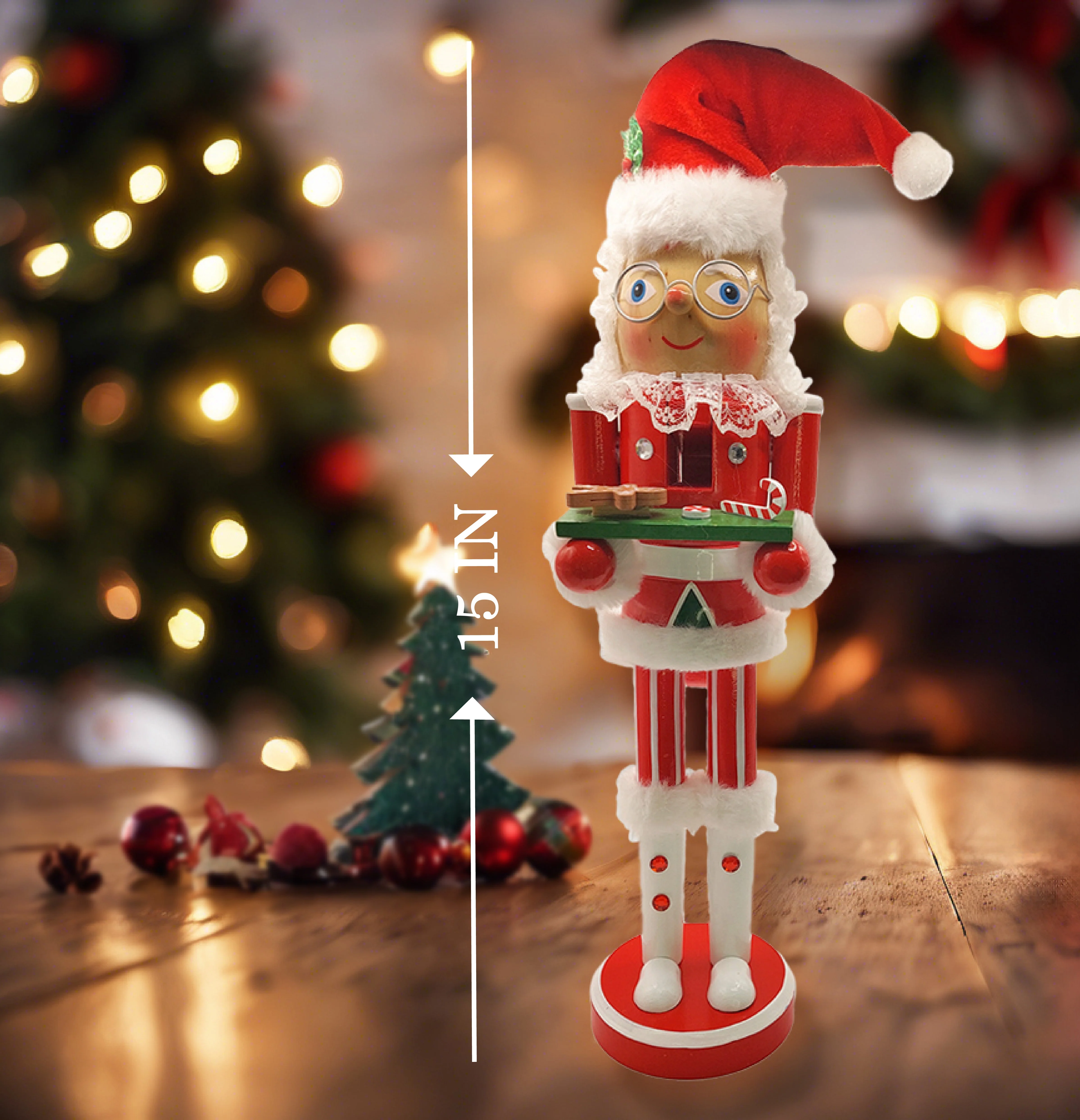 Christmas Santa Nutcracker. Wizardi Classic Wooden Festive Decoration F07M6-6 Gnom - Image 3