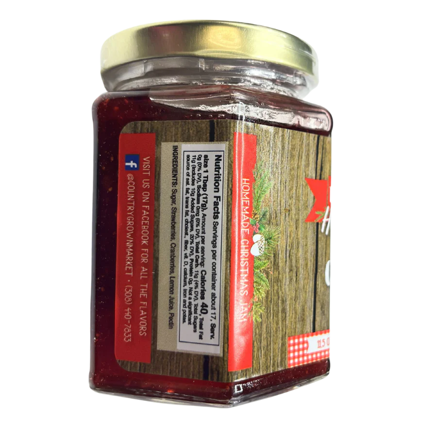 Christmas Strawberry, Cranberry & Lemon Jam | Pack of 2 | 9 oz | Nutt Family Jams & Jellies - Image 3