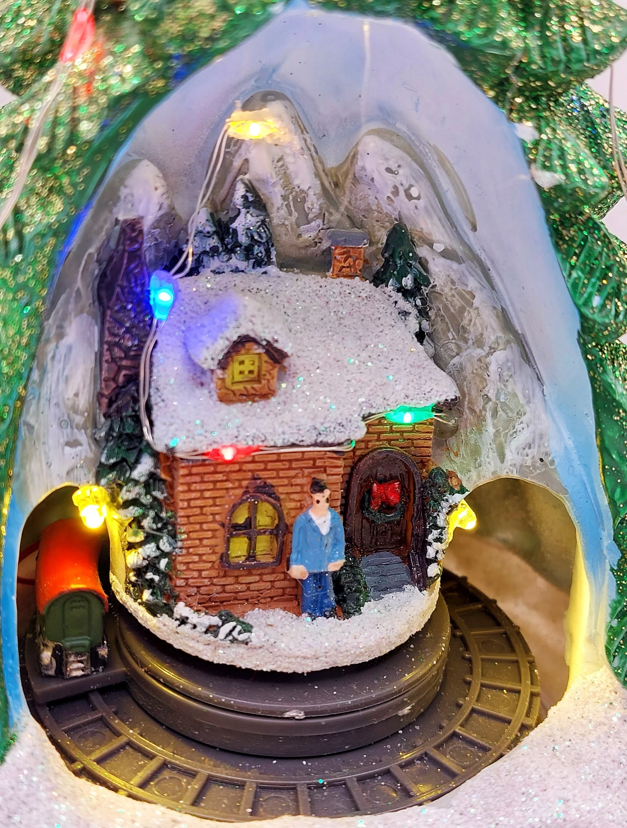 Christmas Tree with Winter Cottage and Train. Christmas Village Wizardi F07-N1-14-2309 - Image 3