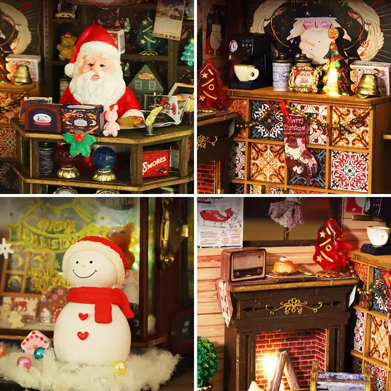 Christmas Wonderland Dollhouse Kit - Miniature Wizardi Roombox Kit with LED Light F07M51-79-ET001 - Image 2