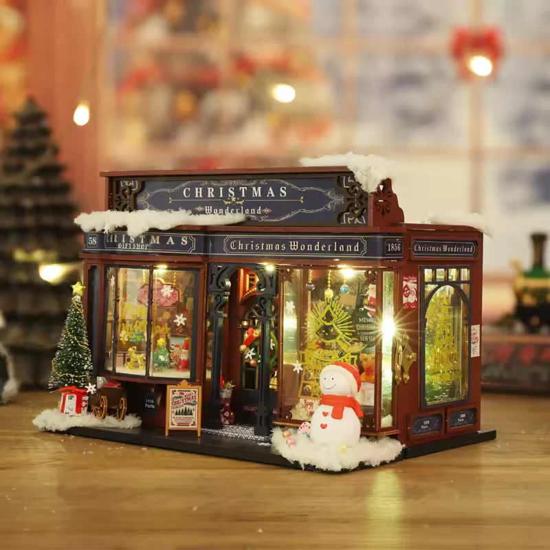 Christmas Wonderland Dollhouse Kit - Miniature Wizardi Roombox Kit with LED Light F07M51-79-ET001 - Image 3