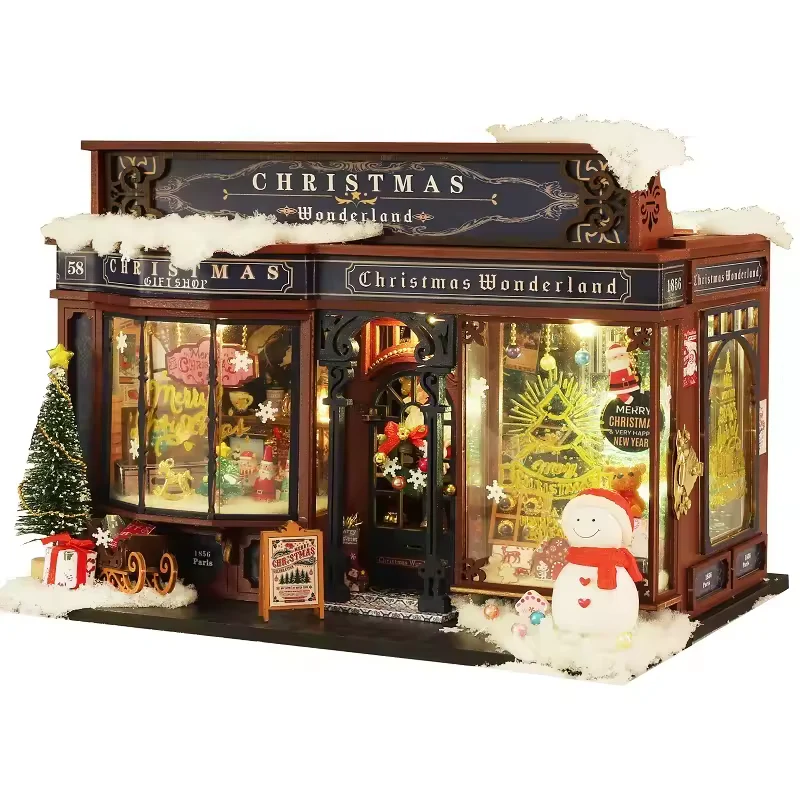Christmas Wonderland Dollhouse Kit - Miniature Wizardi Roombox Kit with LED Light F07M51-79-ET001 - Image 4