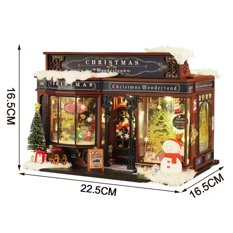 Christmas Wonderland Dollhouse Kit - Miniature Wizardi Roombox Kit with LED Light F07M51-79-ET001 - Image 5