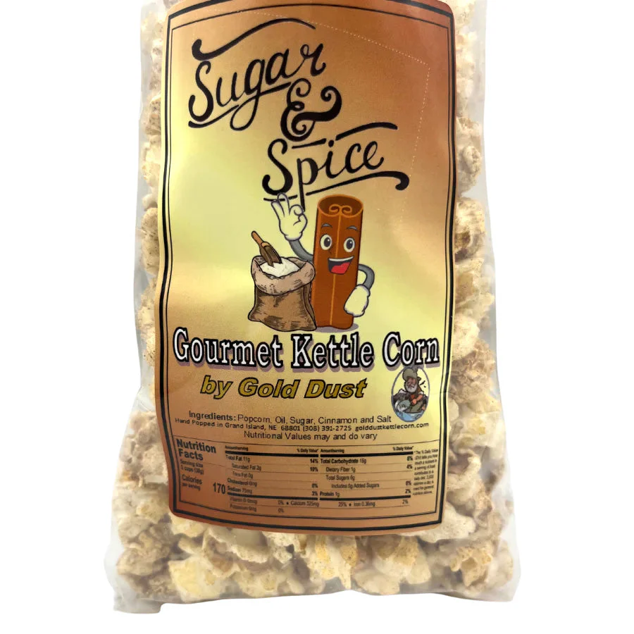 Cinnamon and Sugar Kettle Corn | Pack of 2 | 2 oz | Non-GMO | Gold Dust Kettle Corn - Image 3