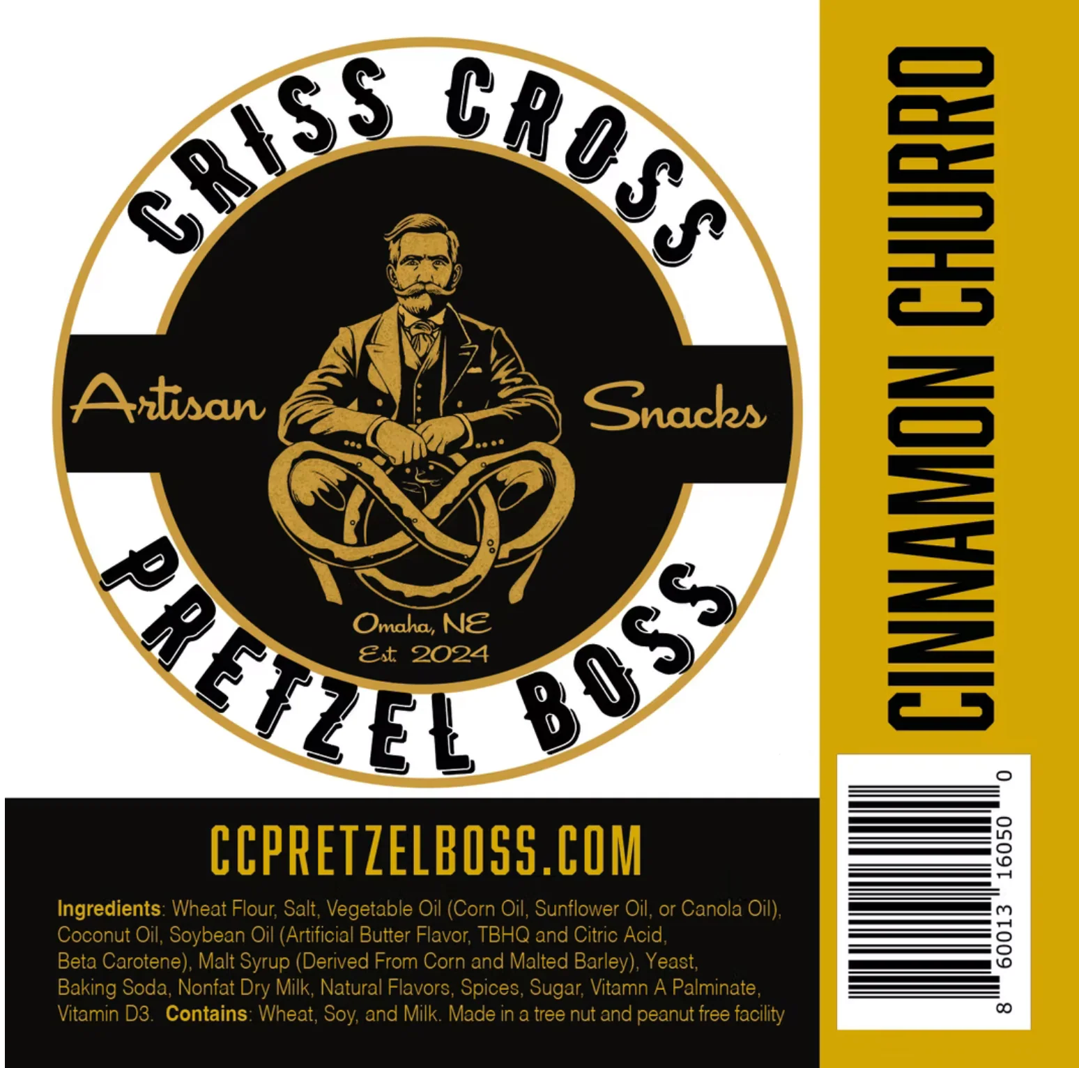Cinnamon Churro Flavored Pretzels | Pack of 2 | 10 oz | Criss Cross Pretzel Boss - Image 3