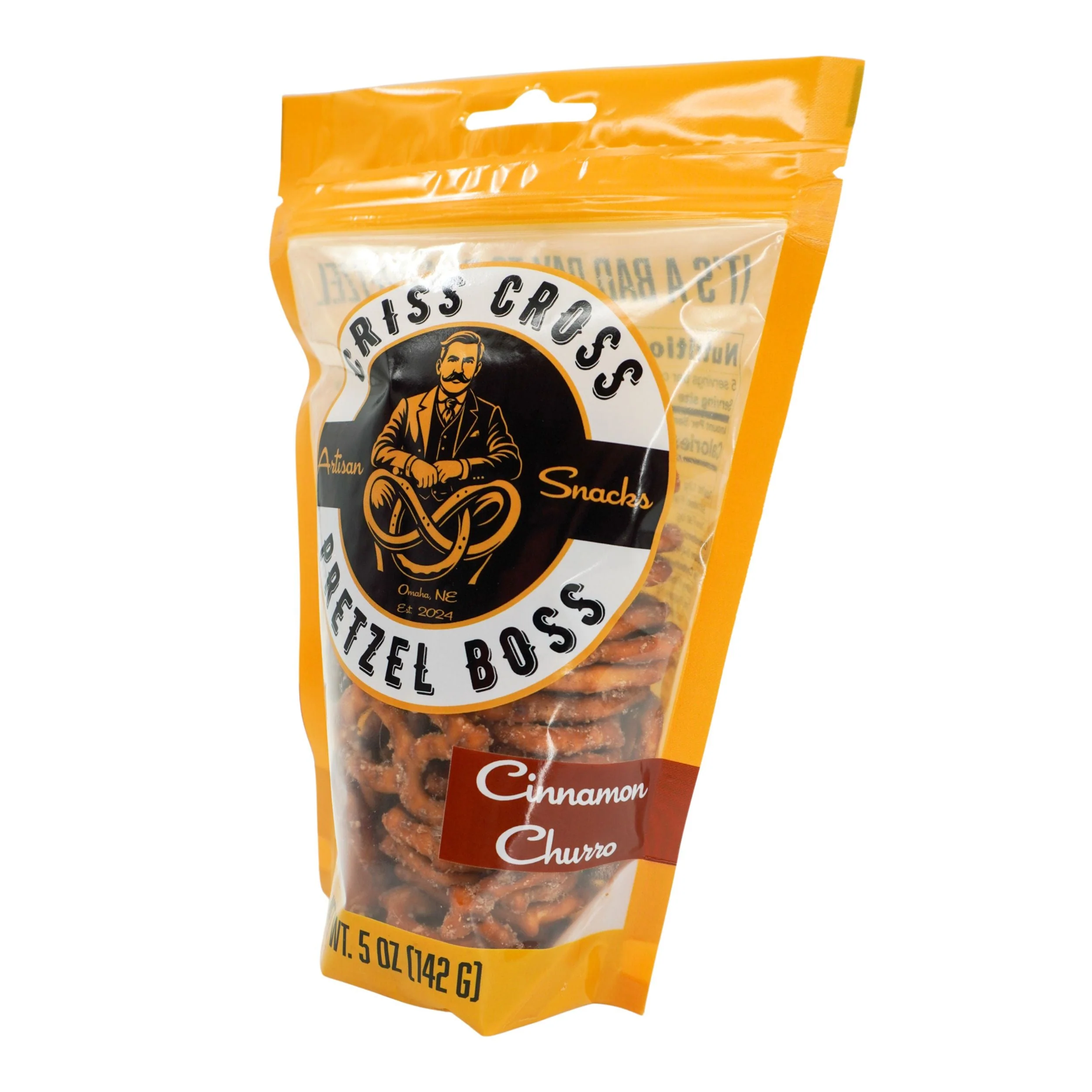 Cinnamon Churro Flavored Pretzels | Pack of 3 | 5 oz | Criss Cross Pretzel Boss - Image 3