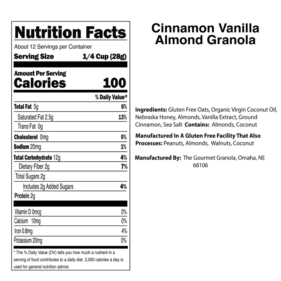 Cinnamon Vanilla Almond Granola | 12 oz | Pack of 2 | Gluten, Dairy, & Soy Free | The Gourmet Granola - Image 6