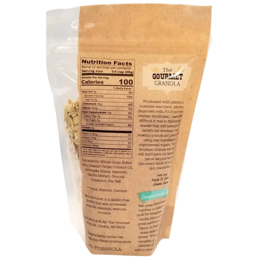 Cinnamon Vanilla Almond Granola | Pack of 3 | 12 oz | Gluten, Dairy, & Soy Free | The Gourmet Granola - Image 3
