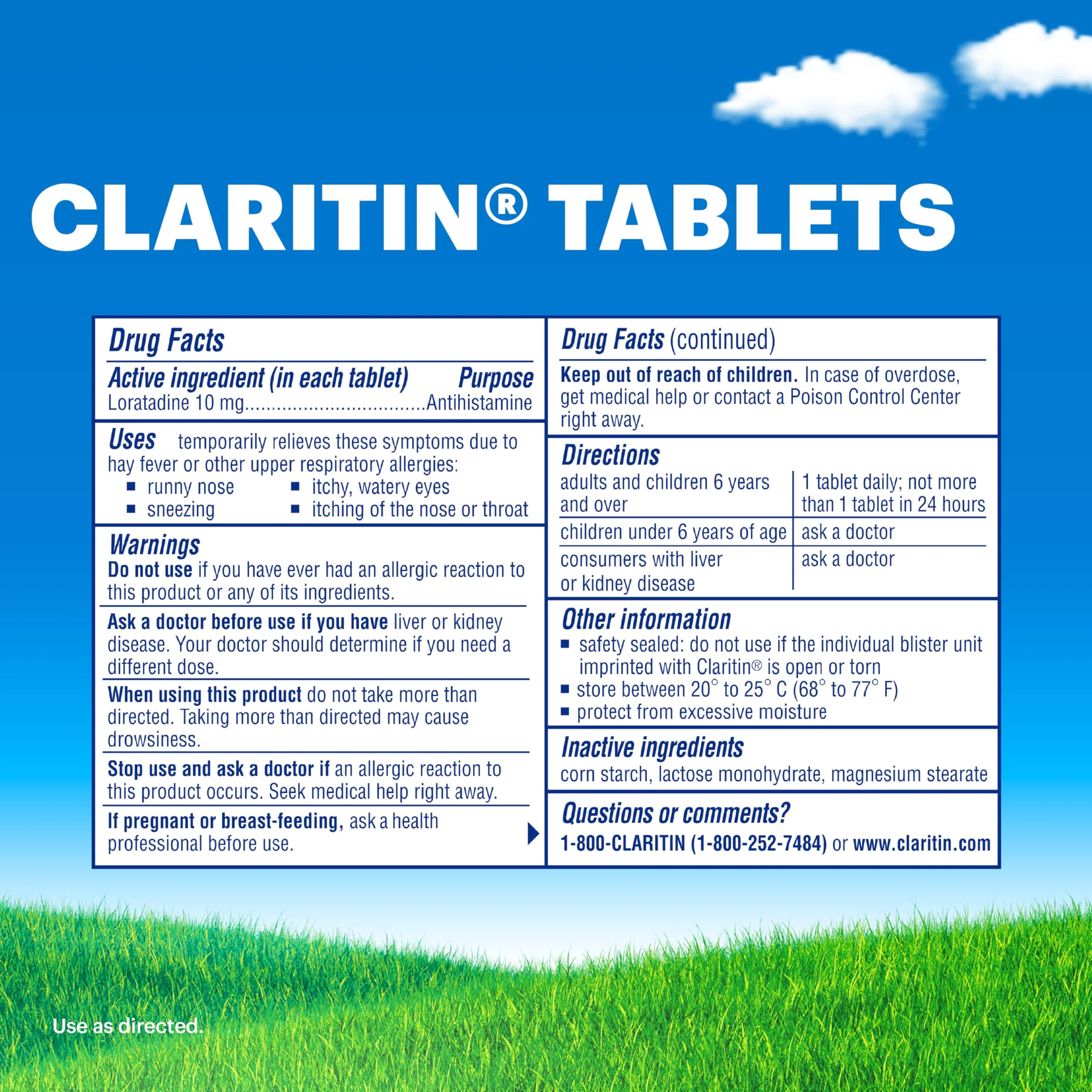 Claritin Allergy Medicine for Adults, 24-Hour Non-Drowsy Loratadine 10mg Pills, Antihistamine, 100 Tablets - Image 2