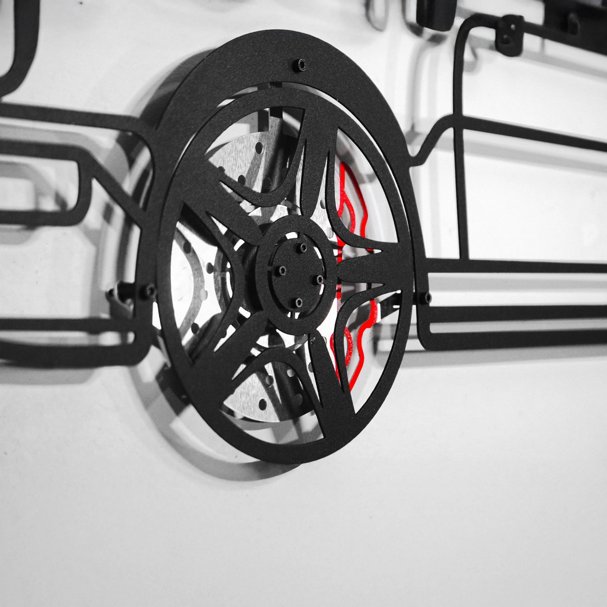 Classic Porsche 911 Wall Art – Retro Steel Silhouette with Spinning Wheels-KAFMEKA038 - Image 10