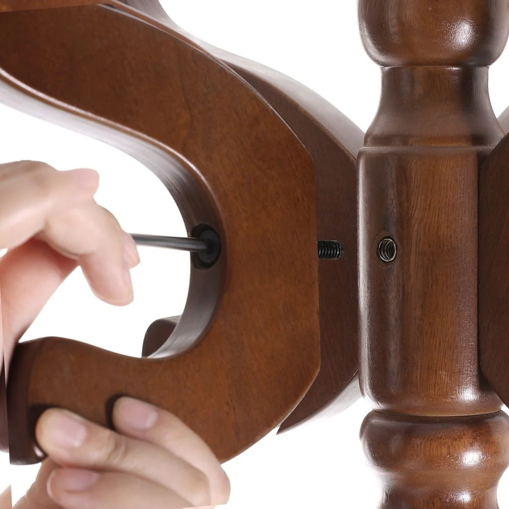 Classic Traditional Solid Wood Coat Rack in Walnut Finish - Image 4