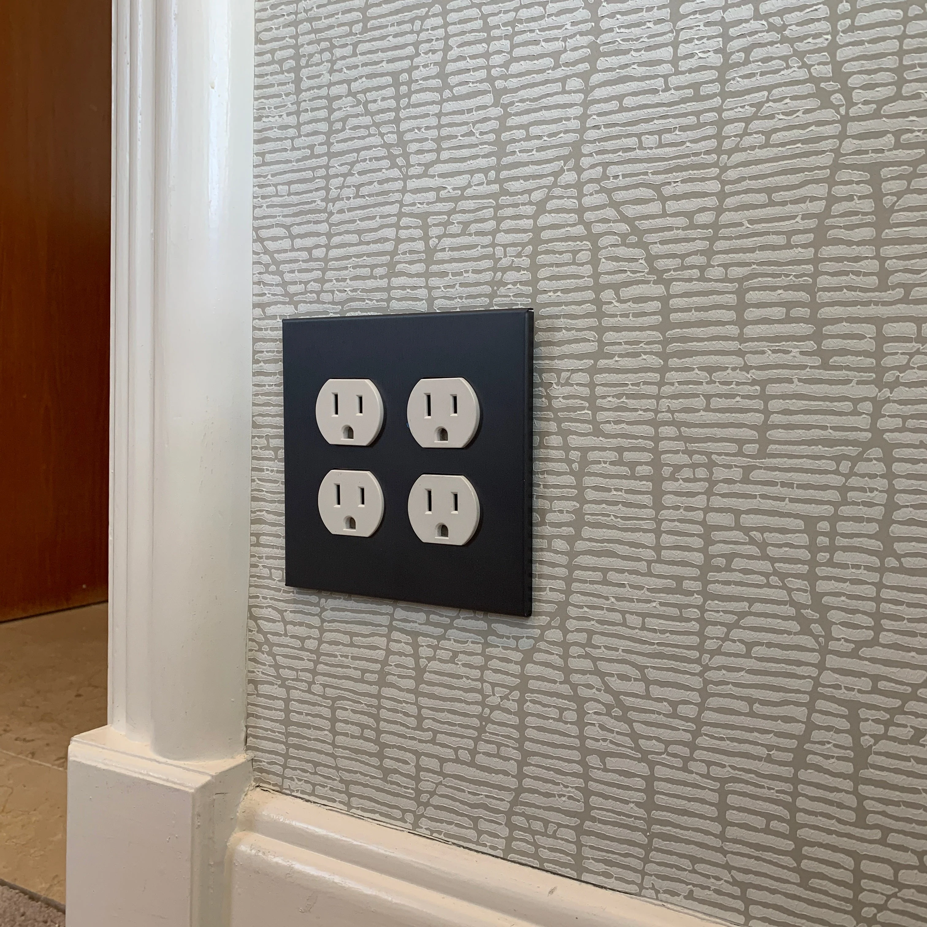 CleanPlate Classic Wall Plate in Jet Black for Toggle Switches - Image 2