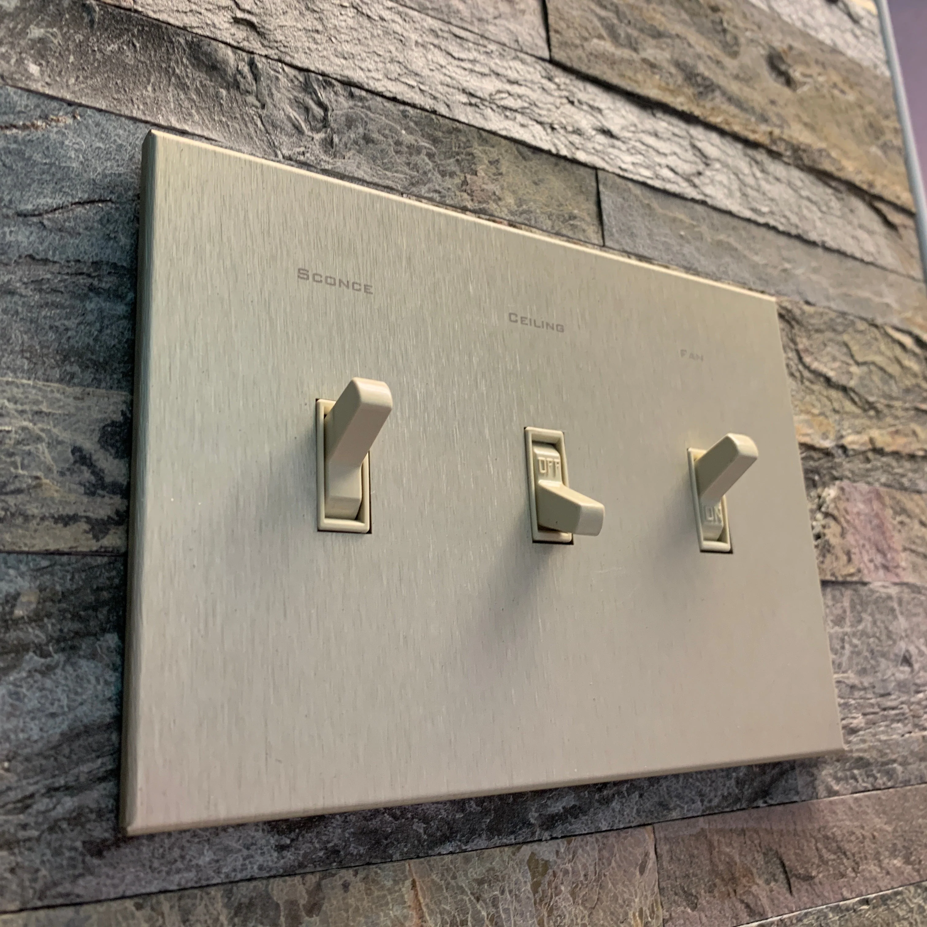 CleanPlate Classic Wall Plate in Midcentury Gold for Toggle Switches - Image 3