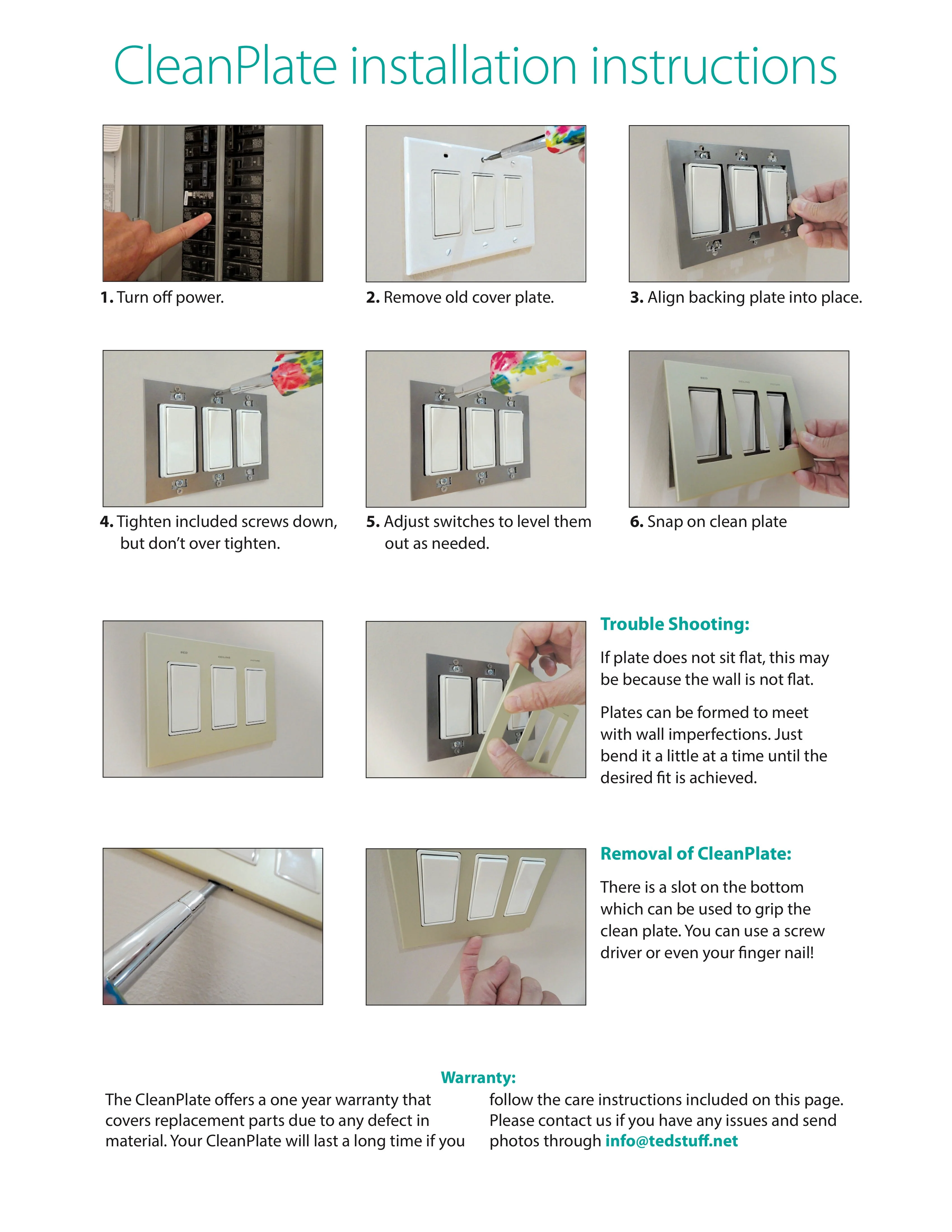 CleanPlate Wall Plate in Contemporary White for Rocker Switches - Image 14