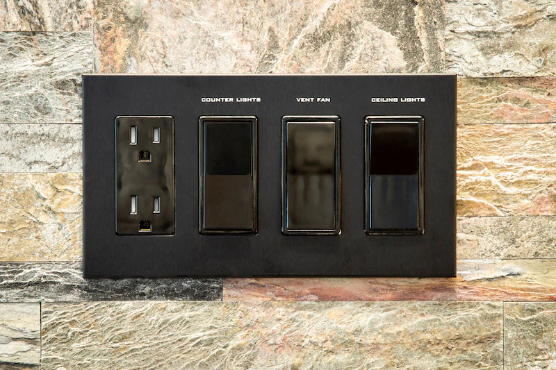 CleanPlate Wall Plate in Jet Black for Rocker Switches - Image 6