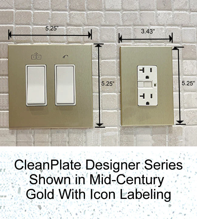 CleanPlate Wall Plate in Midcentury Gold for Rocker Switches - Image 4