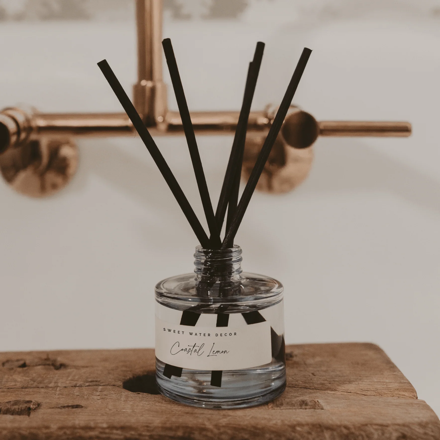 Coastal Lemon Blue Tinted Glass Jar Reed Diffuser - Image 4
