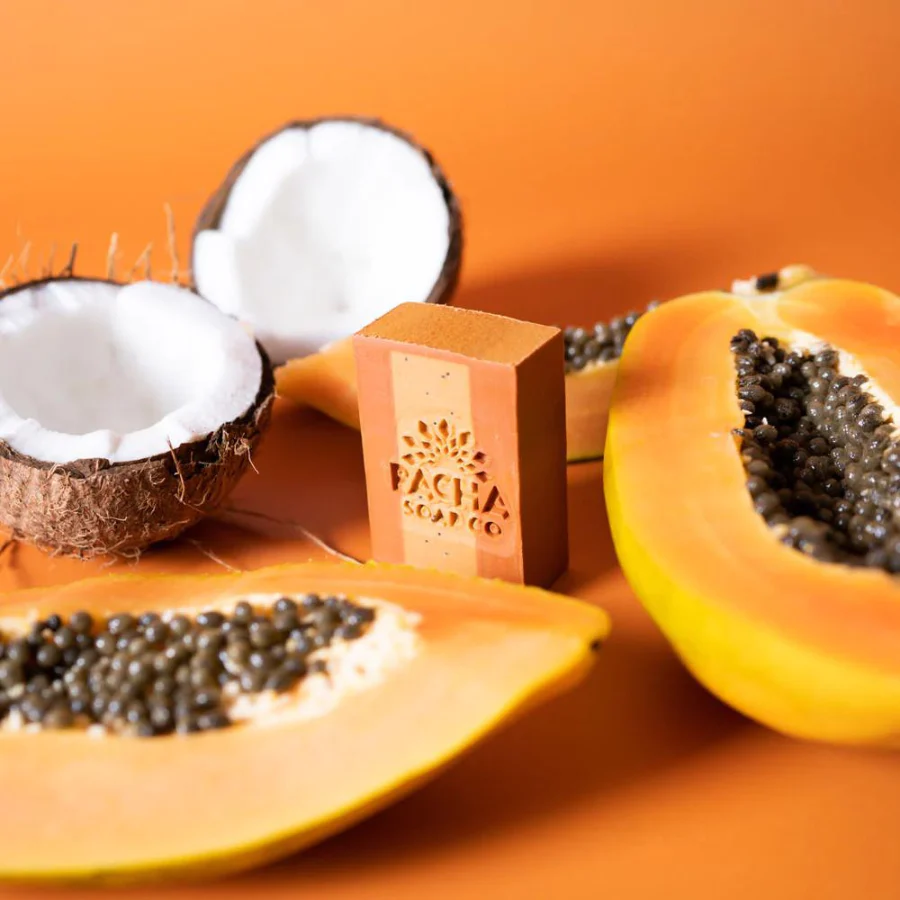 Coconut Papaya Bar Soap | 4 oz | Pacha Soap Company - Image 2