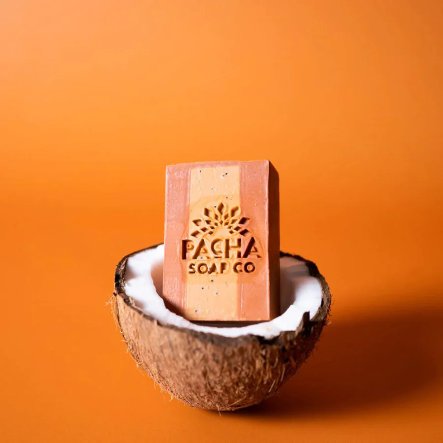 Coconut Papaya Bar Soap | 4 oz | Pacha Soap Company - Image 3