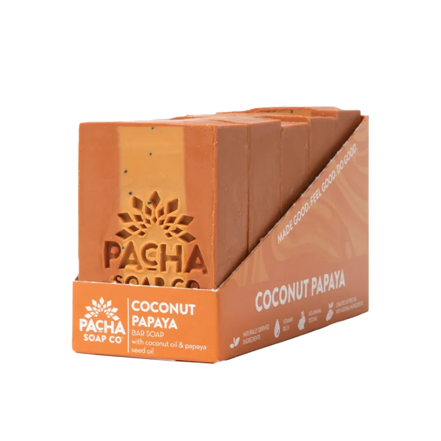 Coconut Papaya Bar Soap | 4 oz | Pacha Soap Company - Image 4